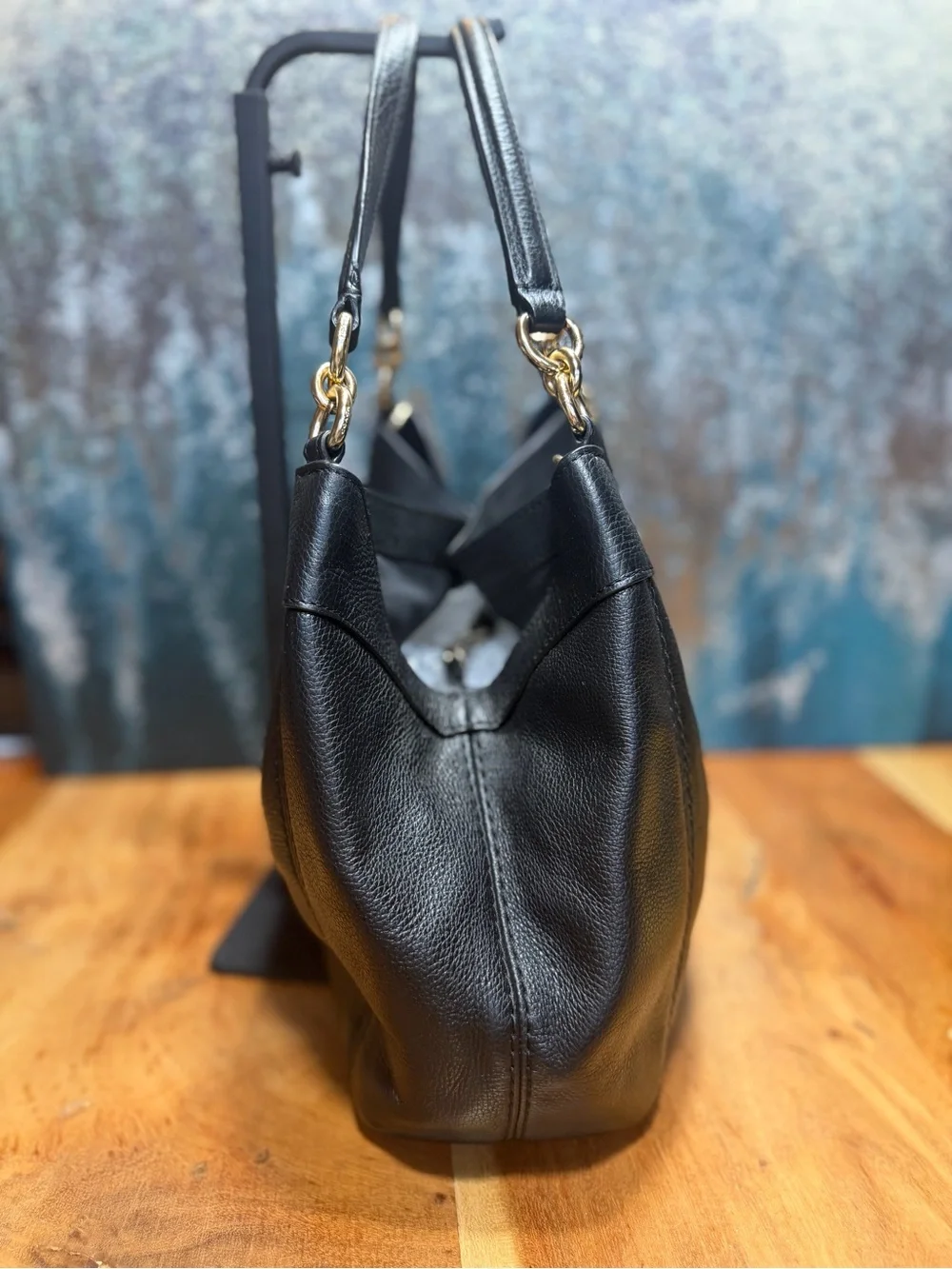 Coach Classic 2017 Lexy Black Pebble Leather Shoulder Bag Gold Hardware